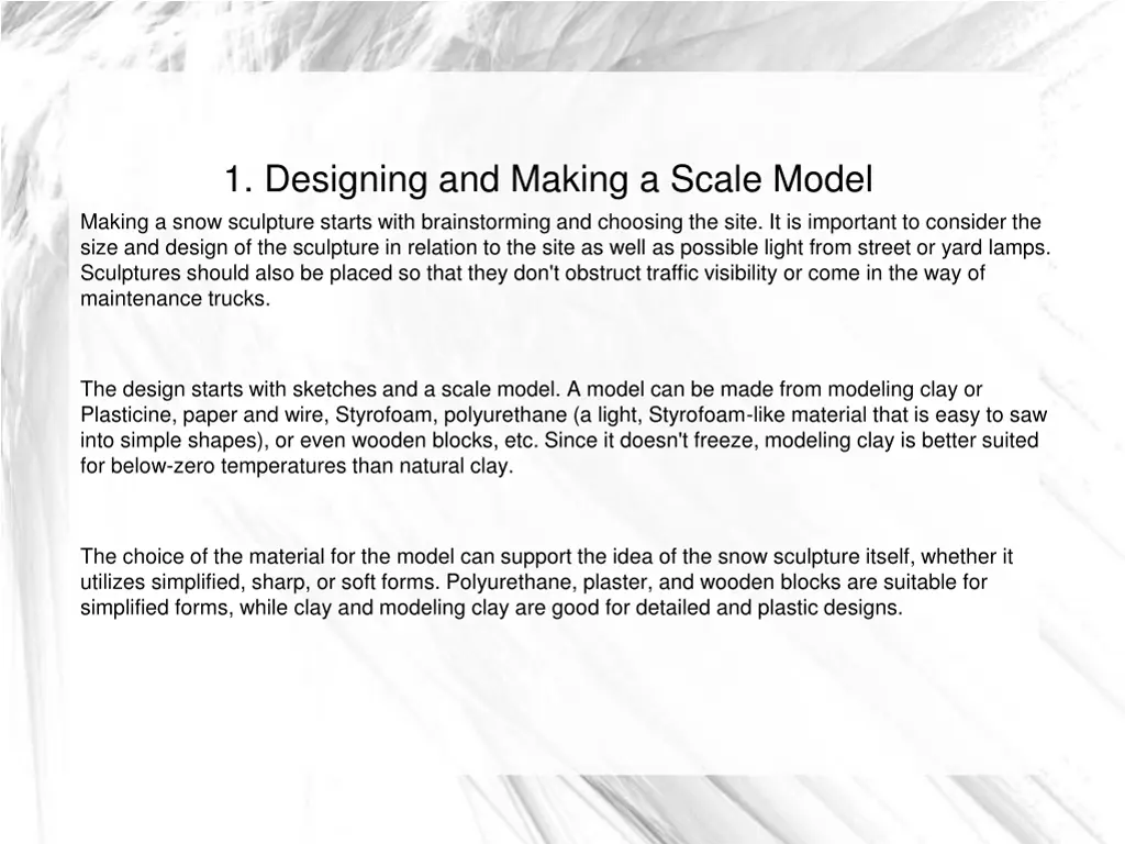 1 designing and making a scale model making