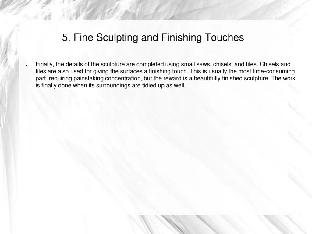 5 fine sculpting and finishing touches