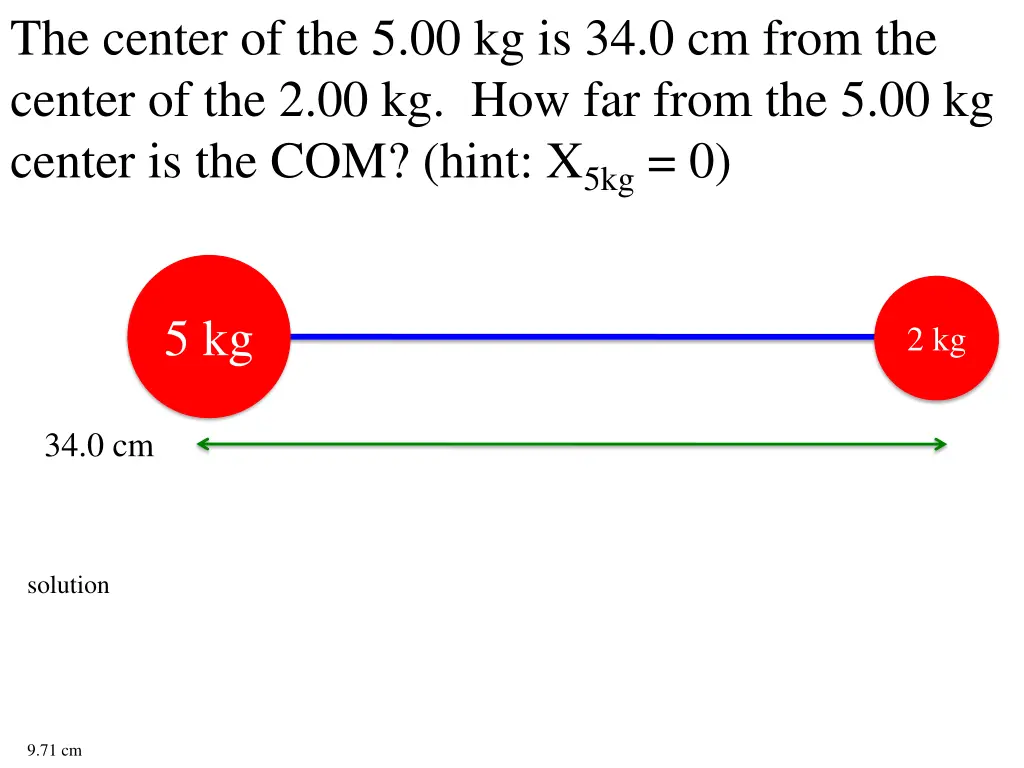 the center of the 5 00 kg is 34 0 cm from