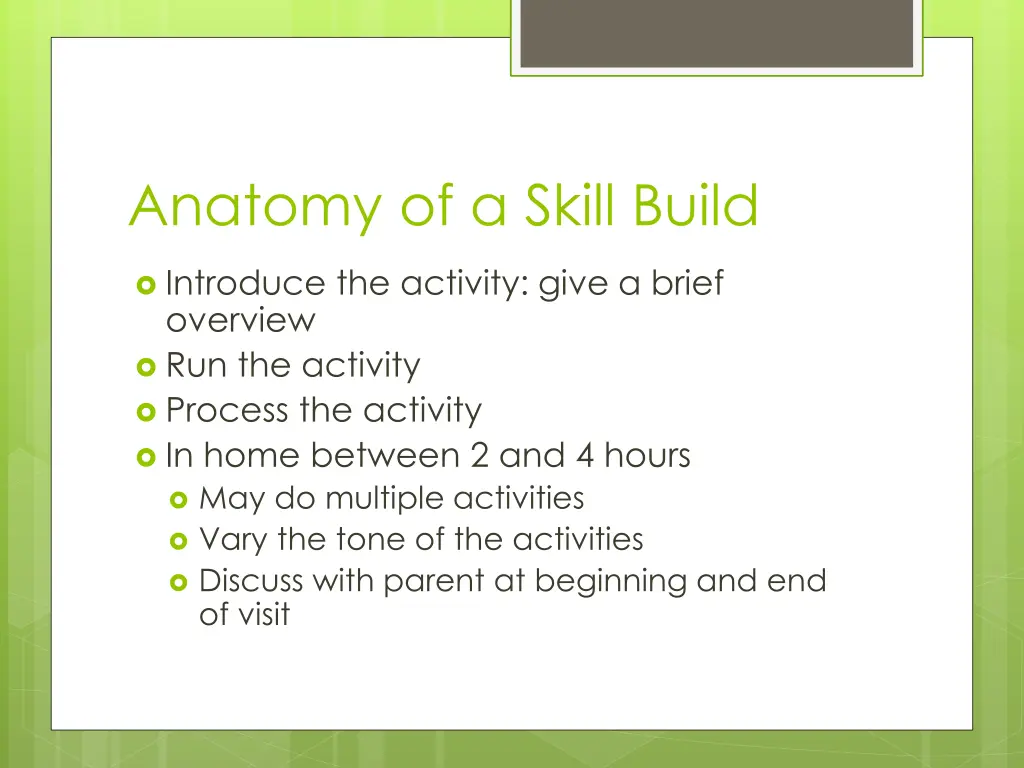 anatomy of a skill build