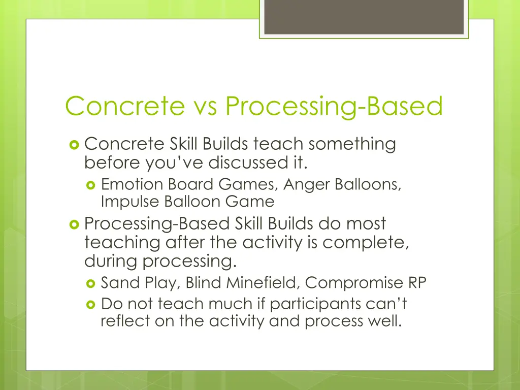 concrete vs processing based