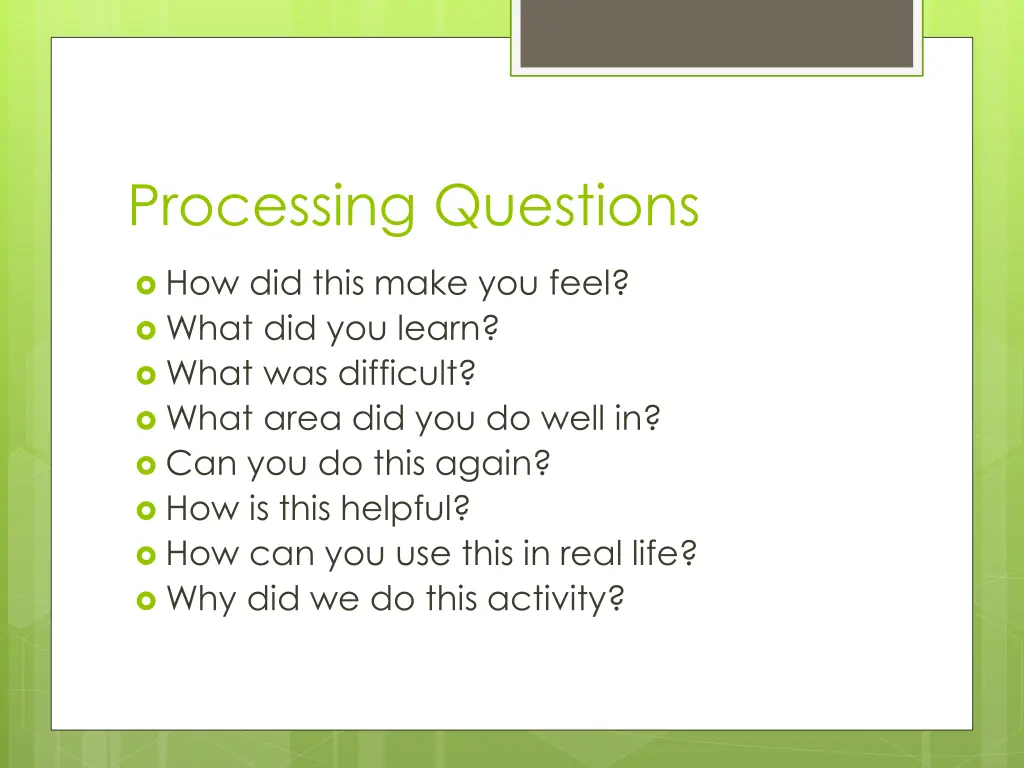 processing questions