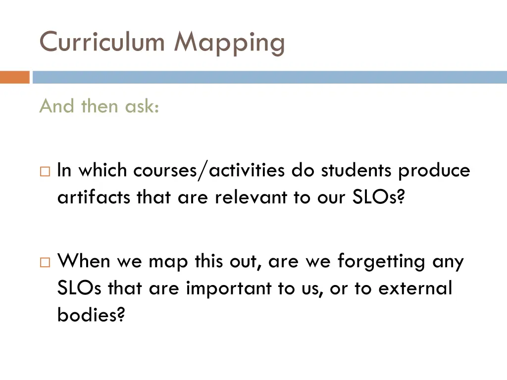 curriculum mapping