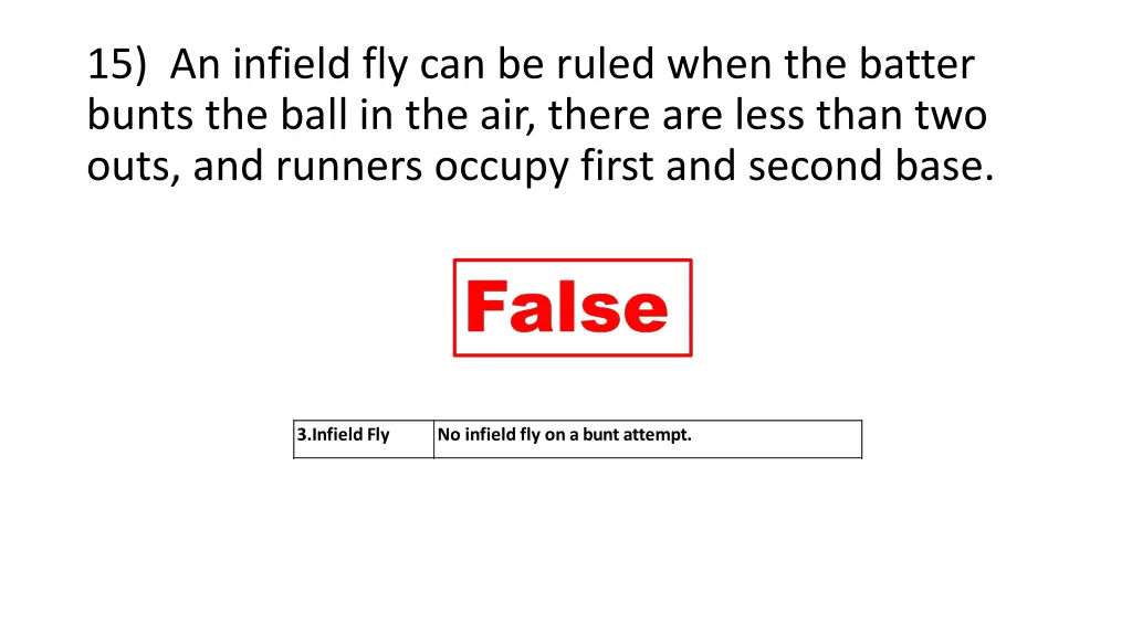 15 an infield fly can be ruled when the batter