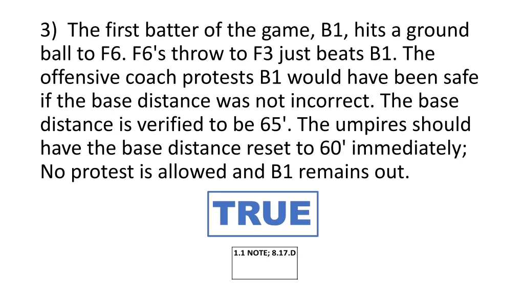 3 the first batter of the game b1 hits a ground