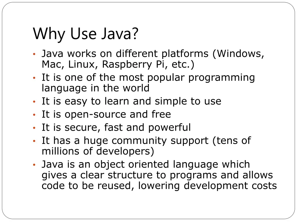 why use java java works on different platforms