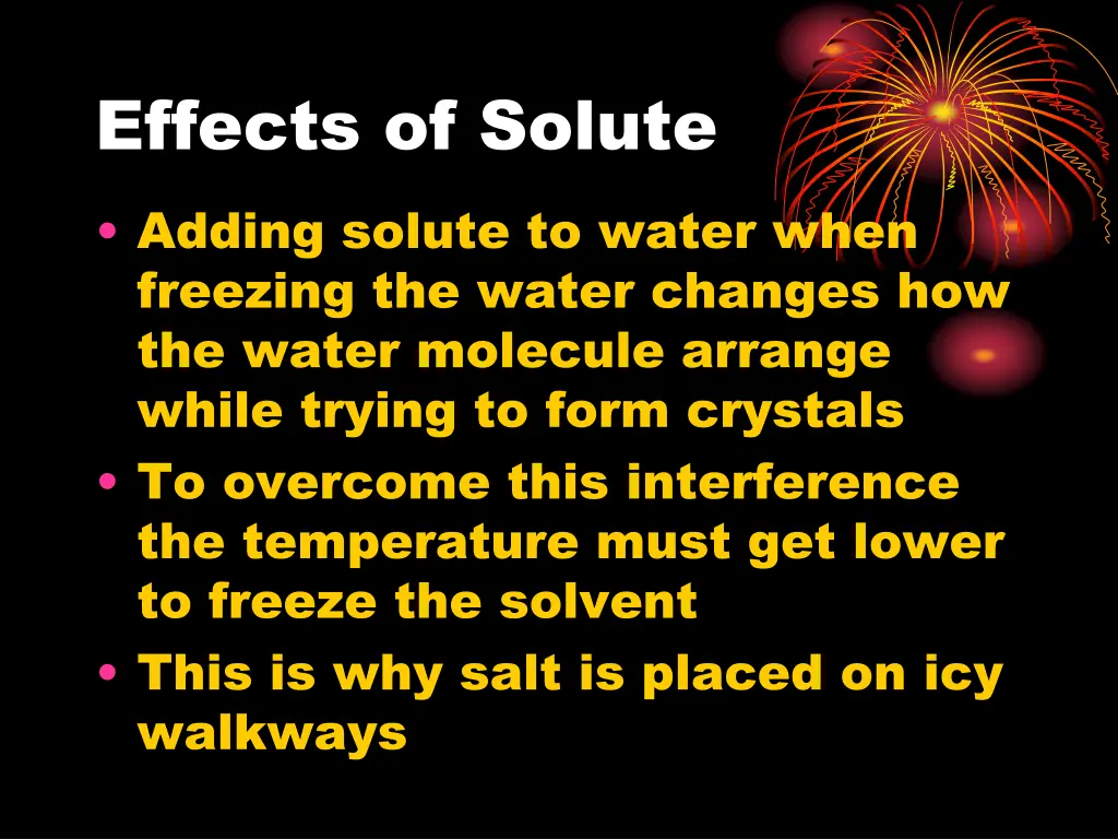 effects of solute adding solute to water when