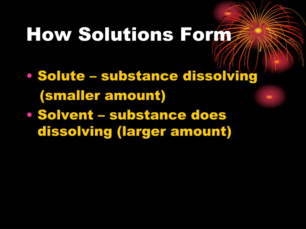 how solutions form