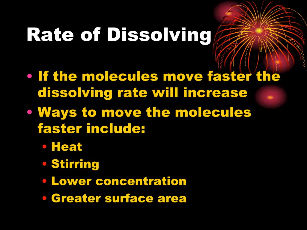 rate of dissolving