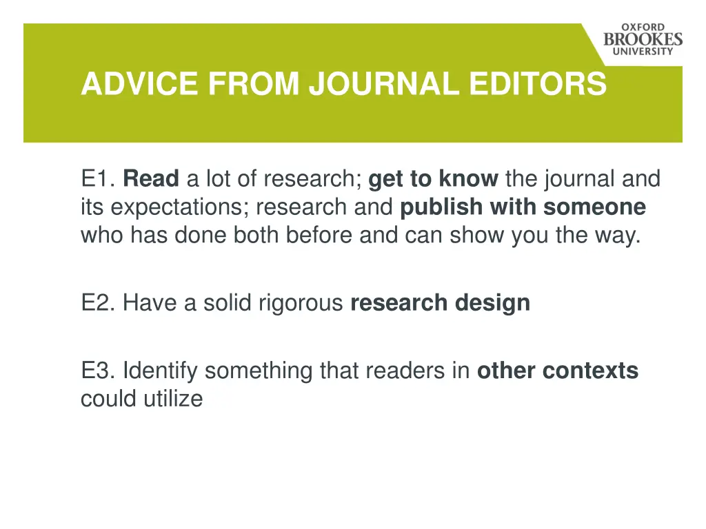 advice from journal editors