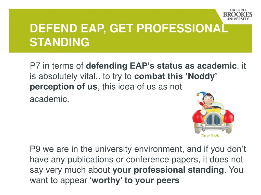 defend eap get professional standing