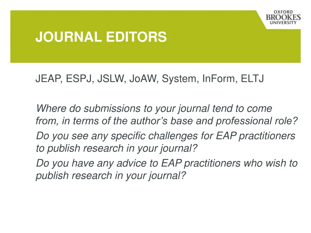 journal editors