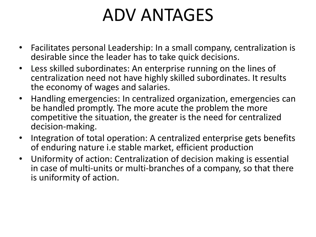 adv antages