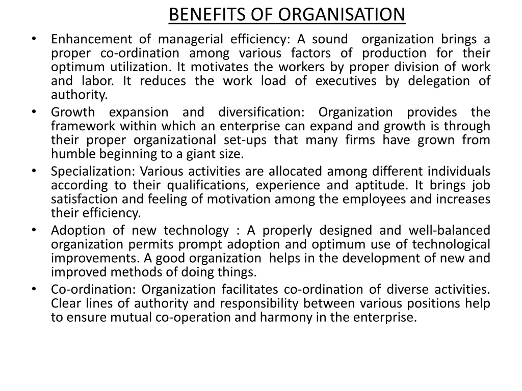 benefits of organisation enhancement