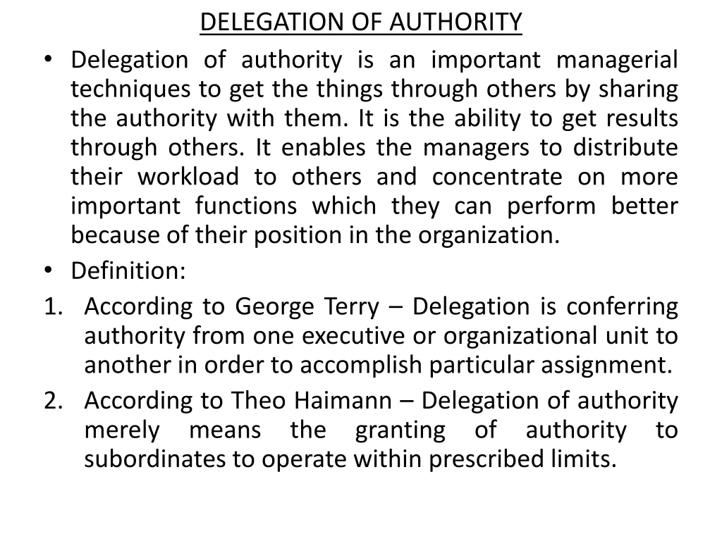 delegation of authority delegation of authority