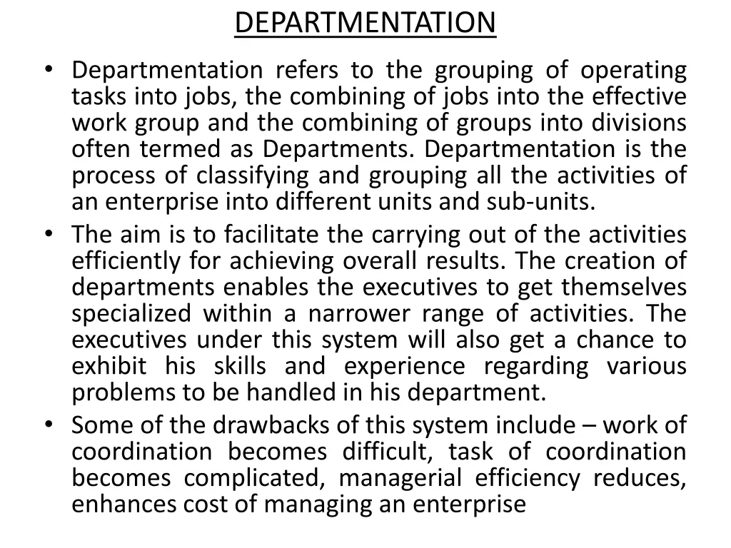 departmentation