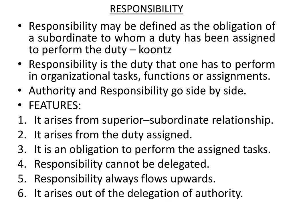 responsibility