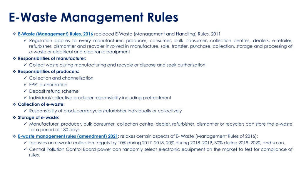 e waste management rules