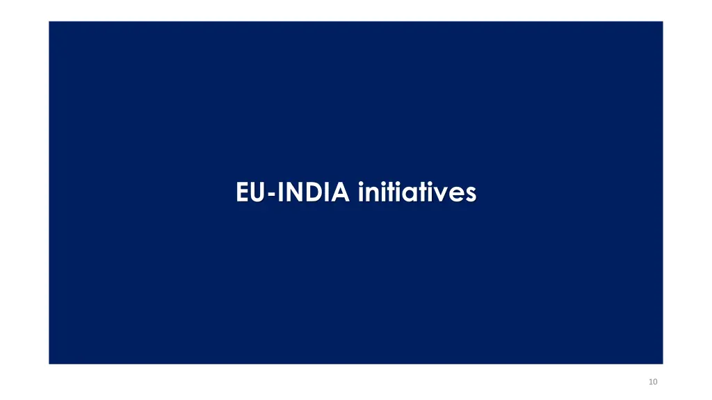 eu india initiatives