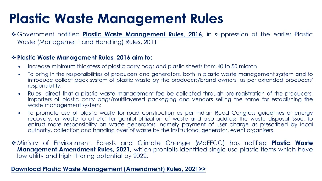 plastic waste management rules