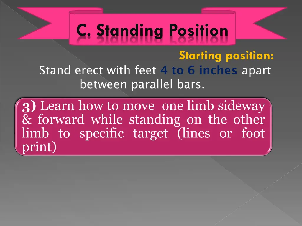 c standing position