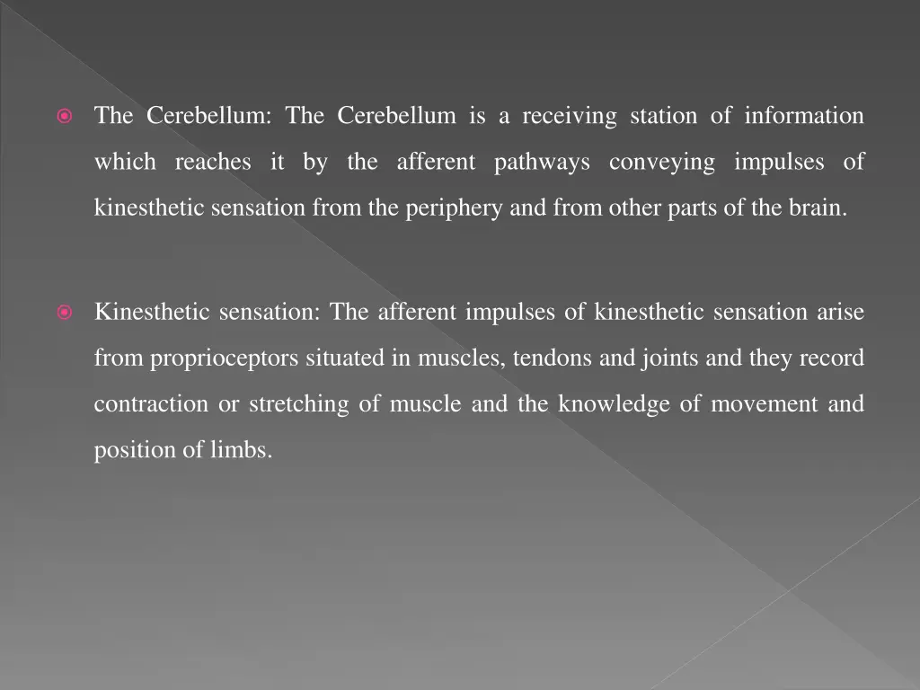 the cerebellum the cerebellum is a receiving