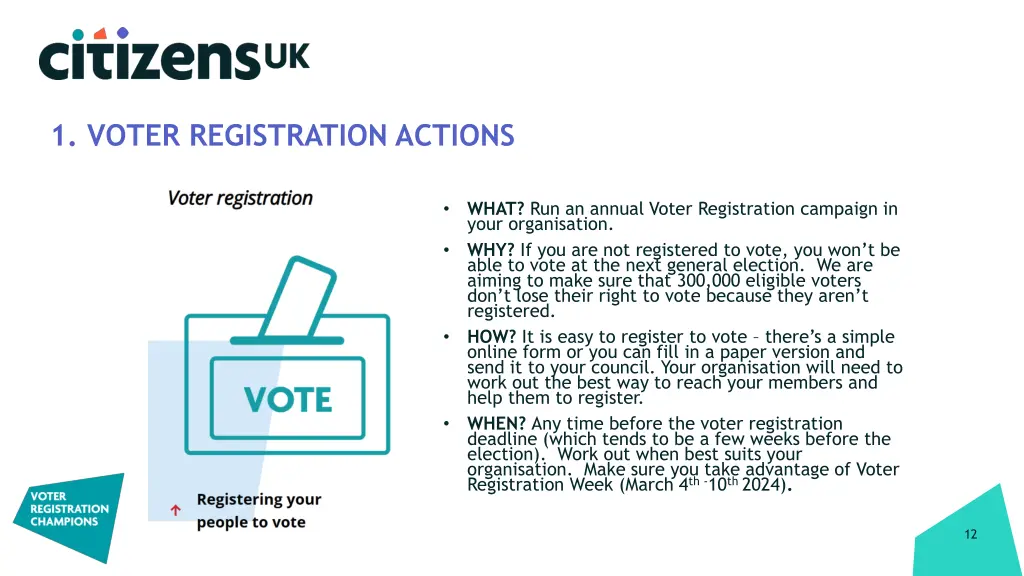 1 voter registration actions