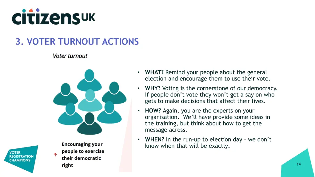 3 voter turnout actions