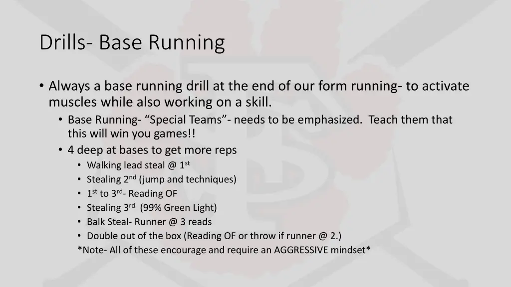 drills base running