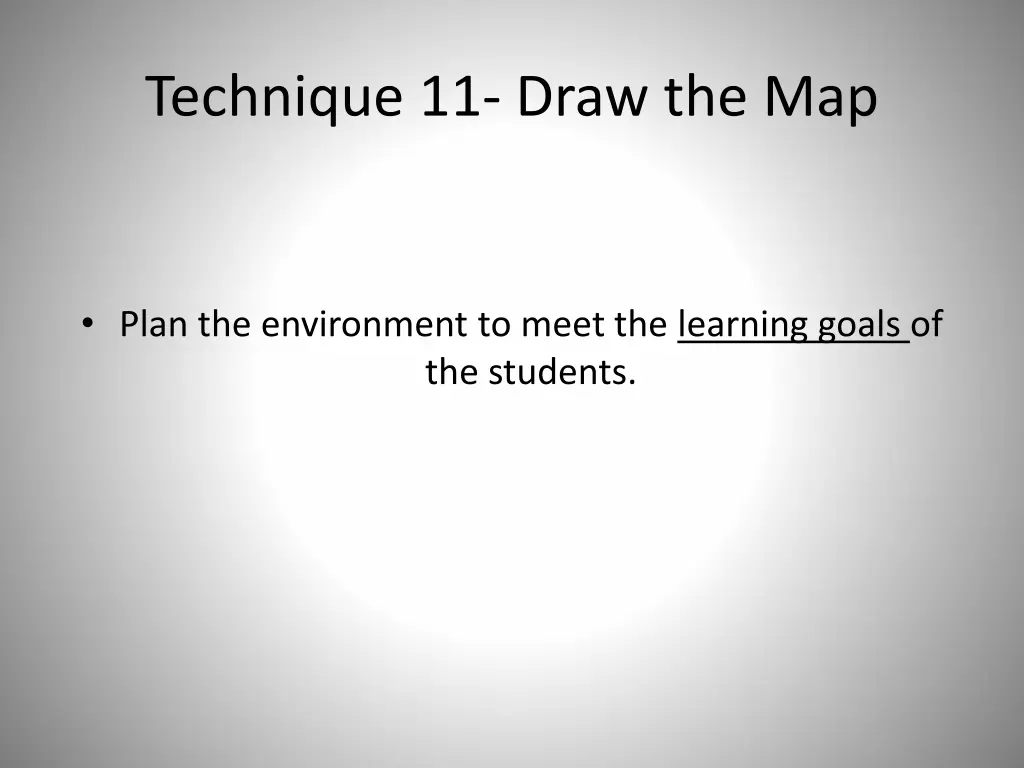 technique 11 draw the map