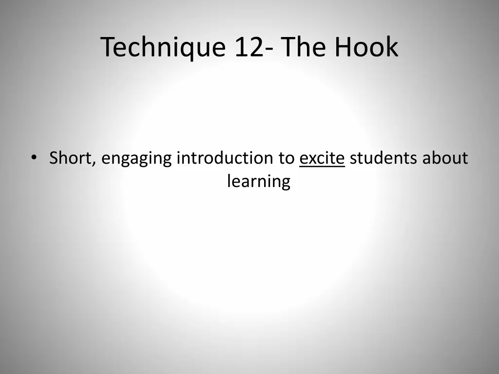 technique 12 the hook