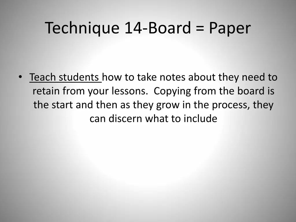 technique 14 board paper