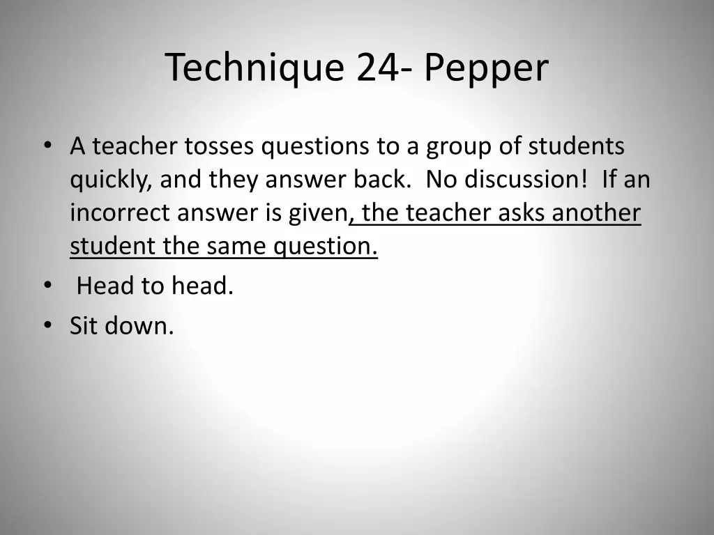 technique 24 pepper