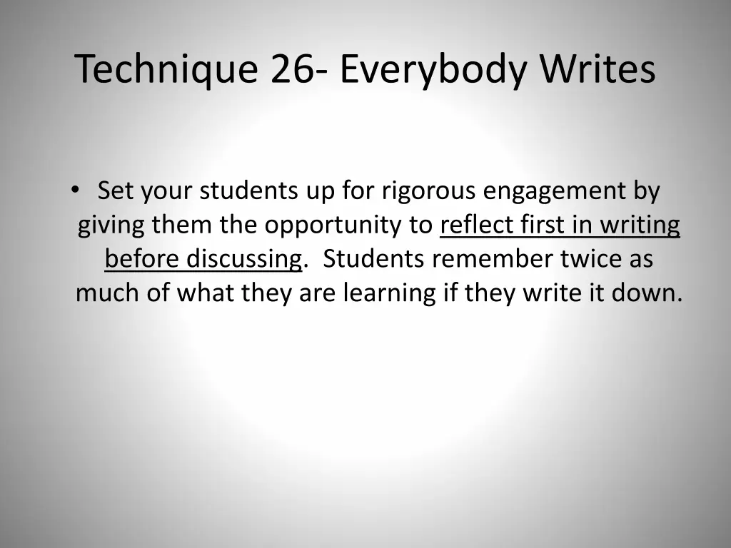 technique 26 everybody writes