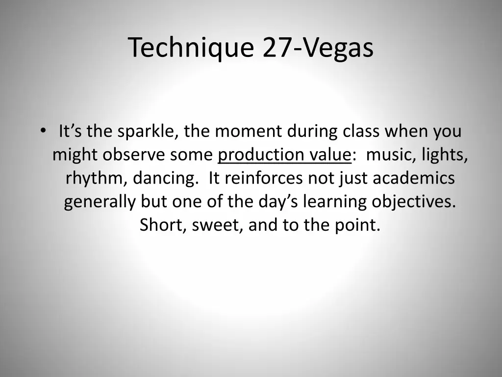 technique 27 vegas