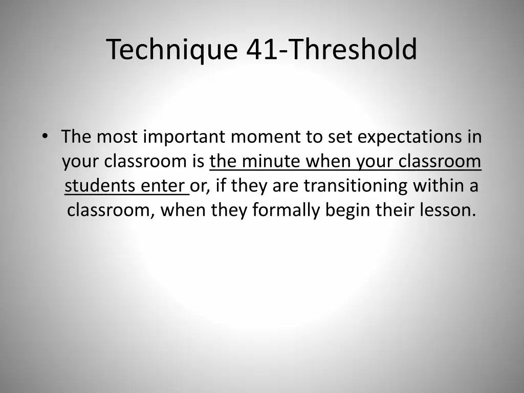 technique 41 threshold