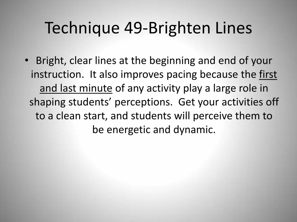 technique 49 brighten lines