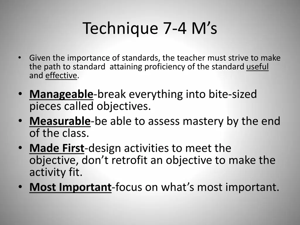 technique 7 4 m s