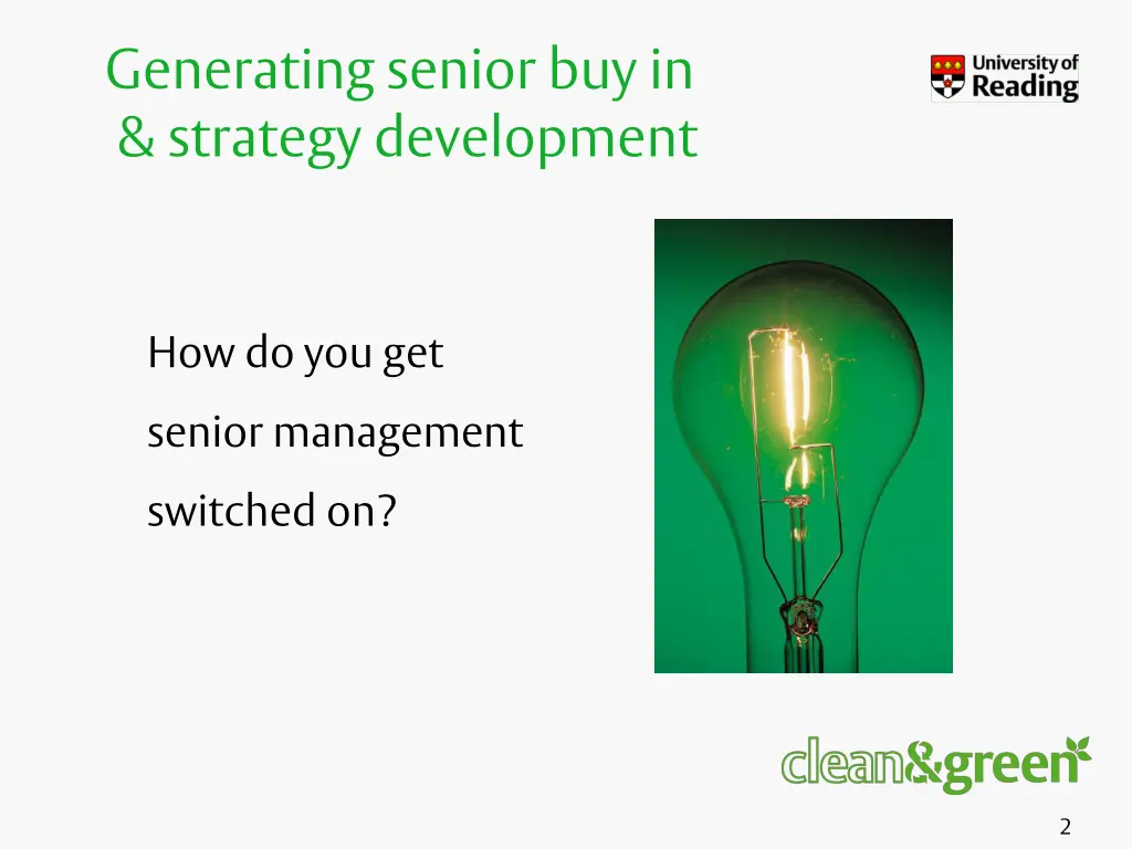 generating senior buy in strategy development