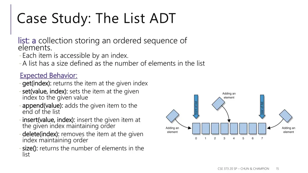 case study the list adt 1