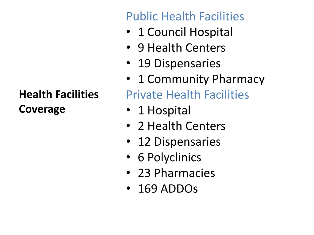 public health facilities 1 council hospital