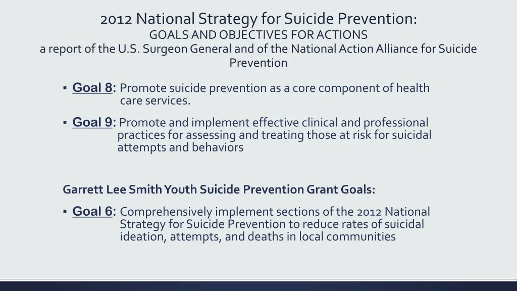 2012 national strategy for suicide prevention