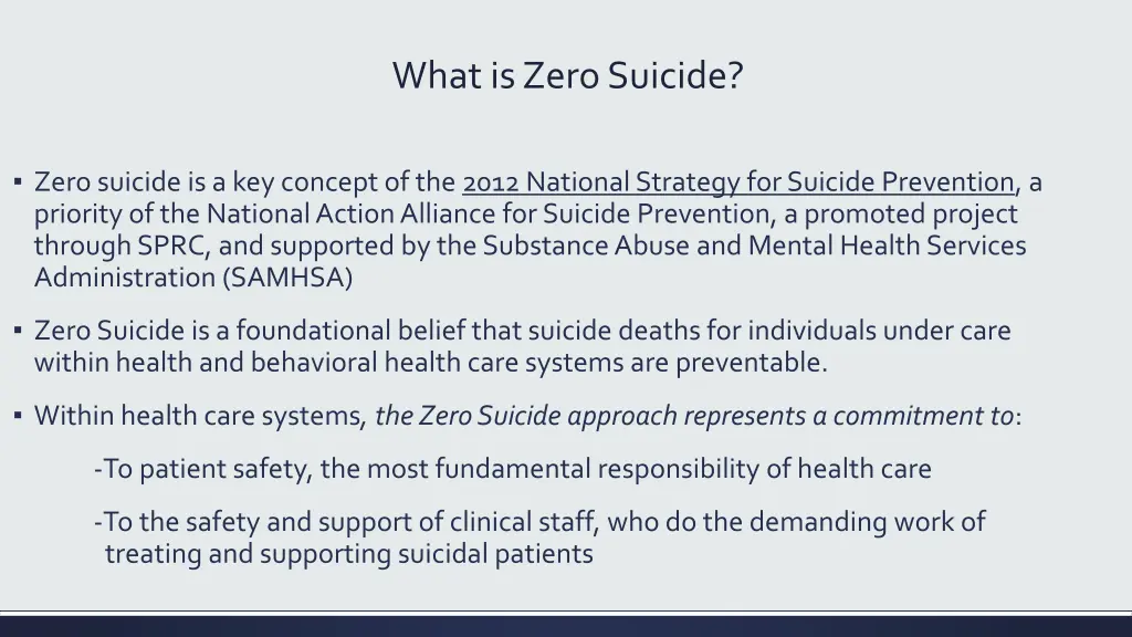 what is zero suicide