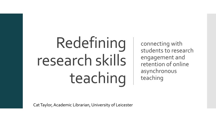 redefining research skills teaching