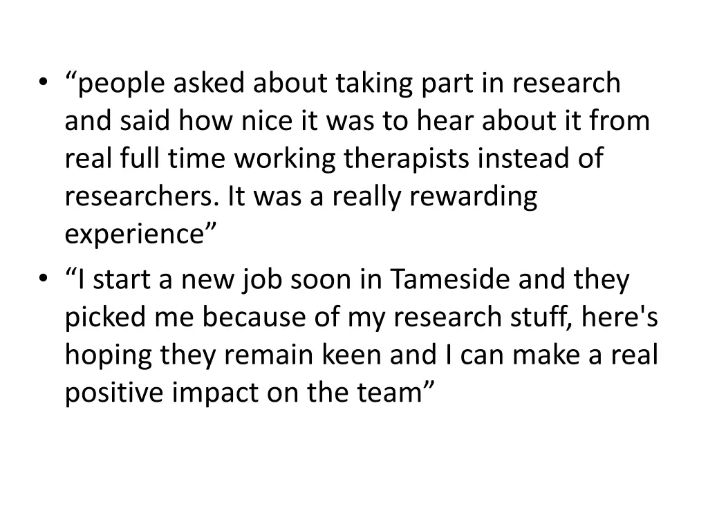 people asked about taking part in research