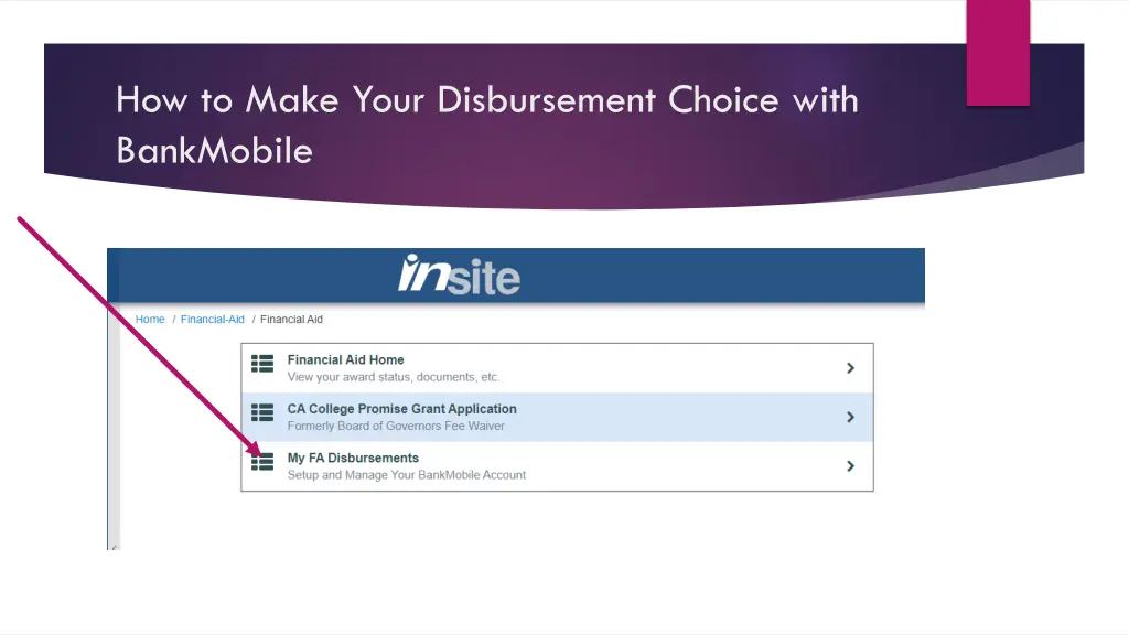 how to make your disbursement choice with