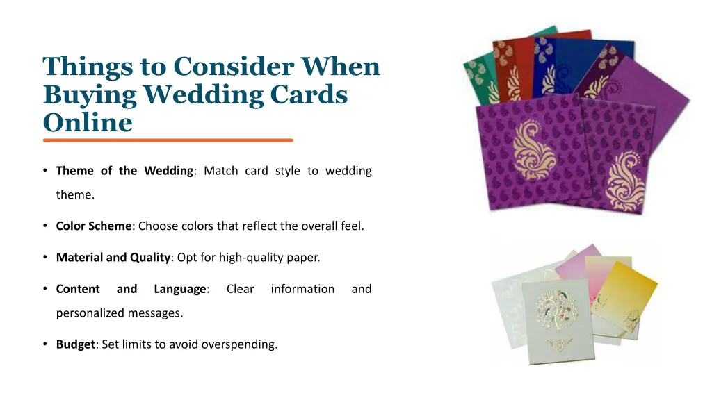 things to consider when buying wedding cards