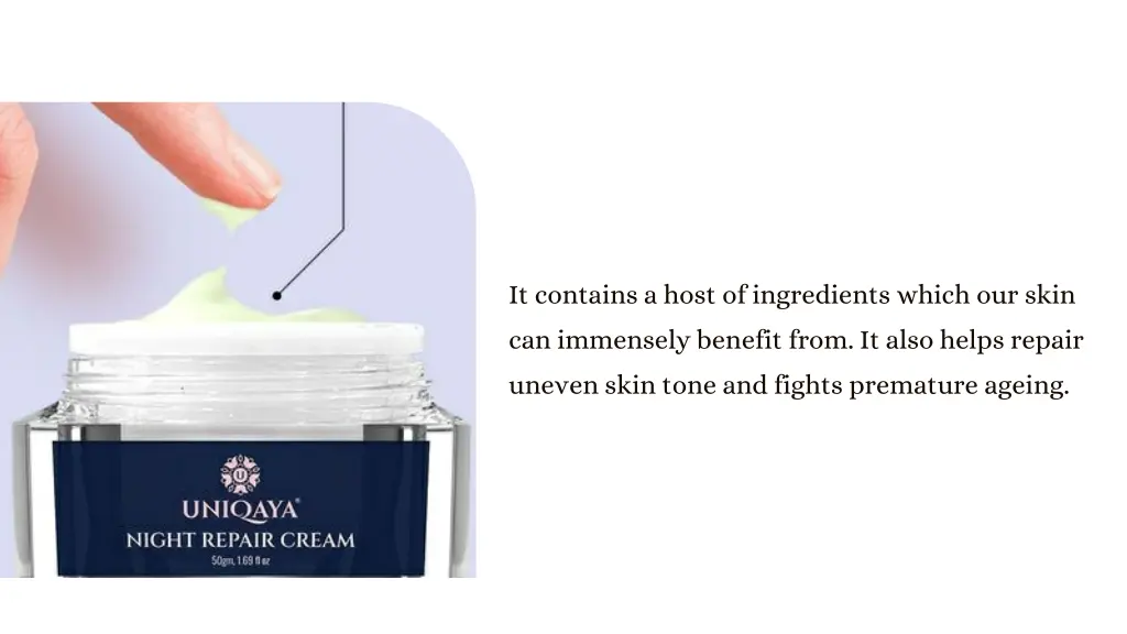 it contains a host of ingredients which our skin