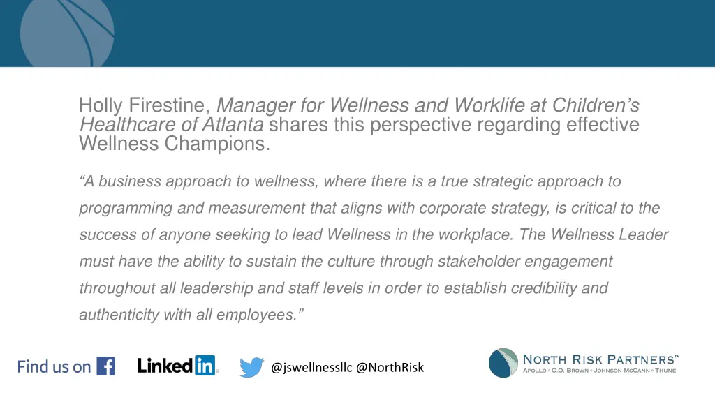 holly firestine manager for wellness and worklife