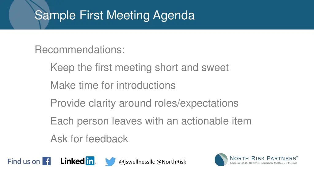 sample first meeting agenda